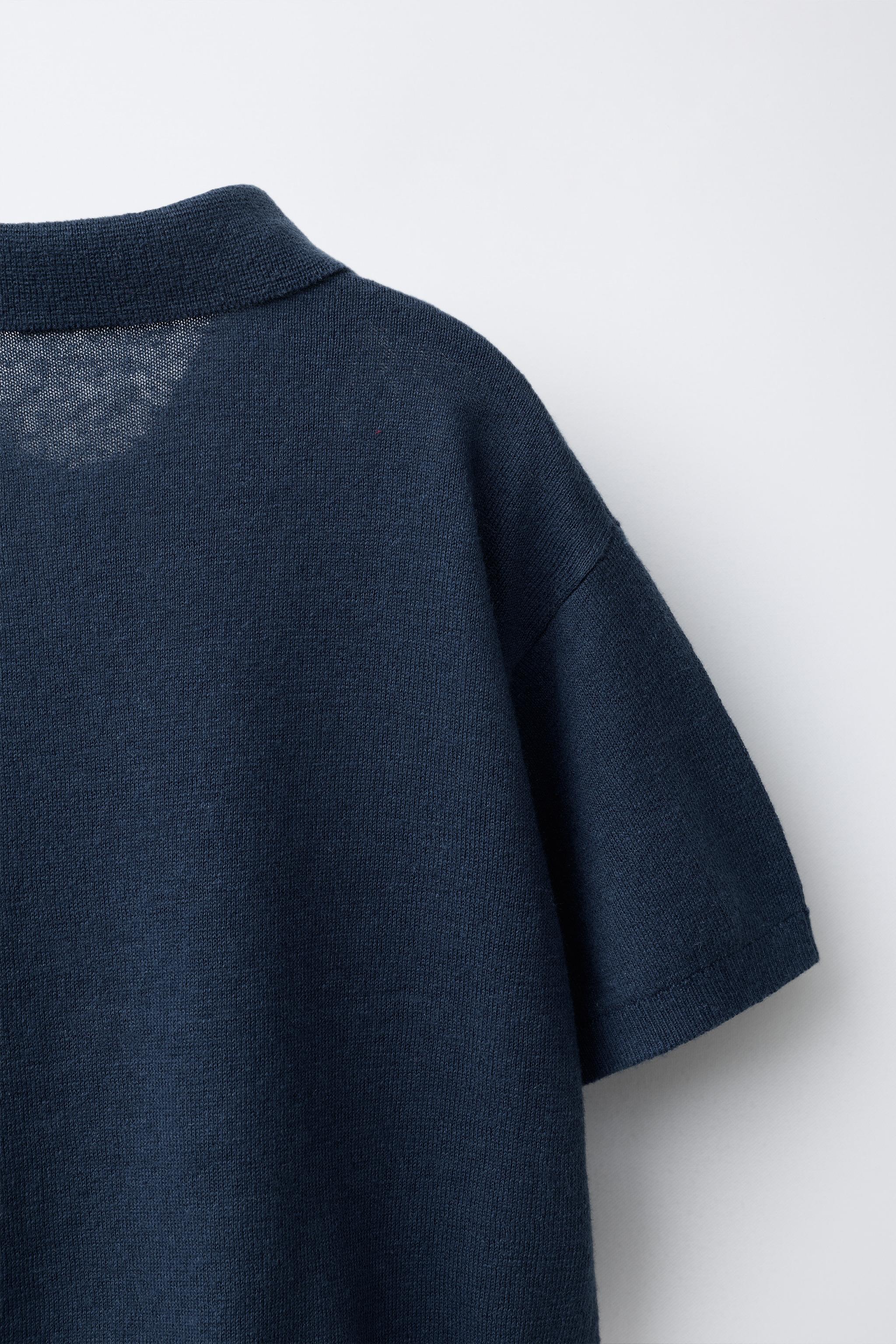 POLO EN MAILLE DE COTON ET LIN